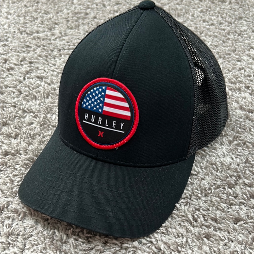 Hurley Baseball Cap Hat Snapback Adjustable Os American Flag Black